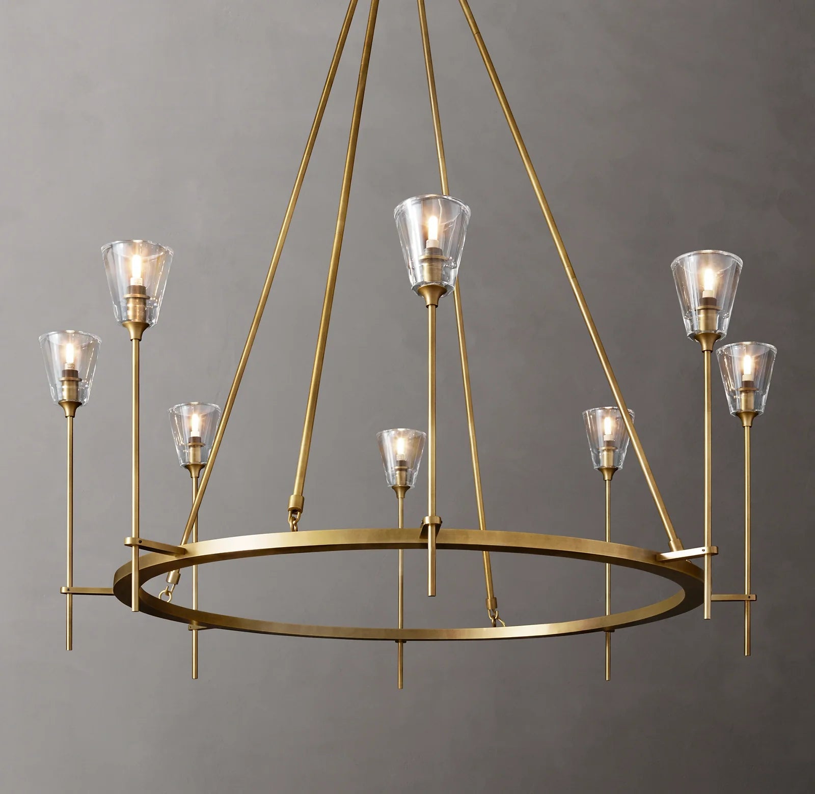 Modern Torche Round Chandelier Light 46" For Living Room