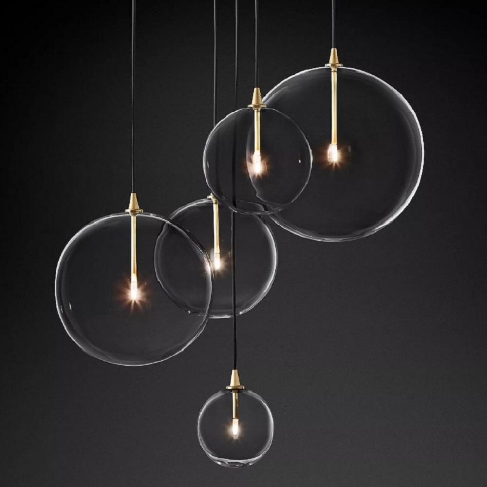 Modern Glass Globe Moving Cluster Chandelier Lighting