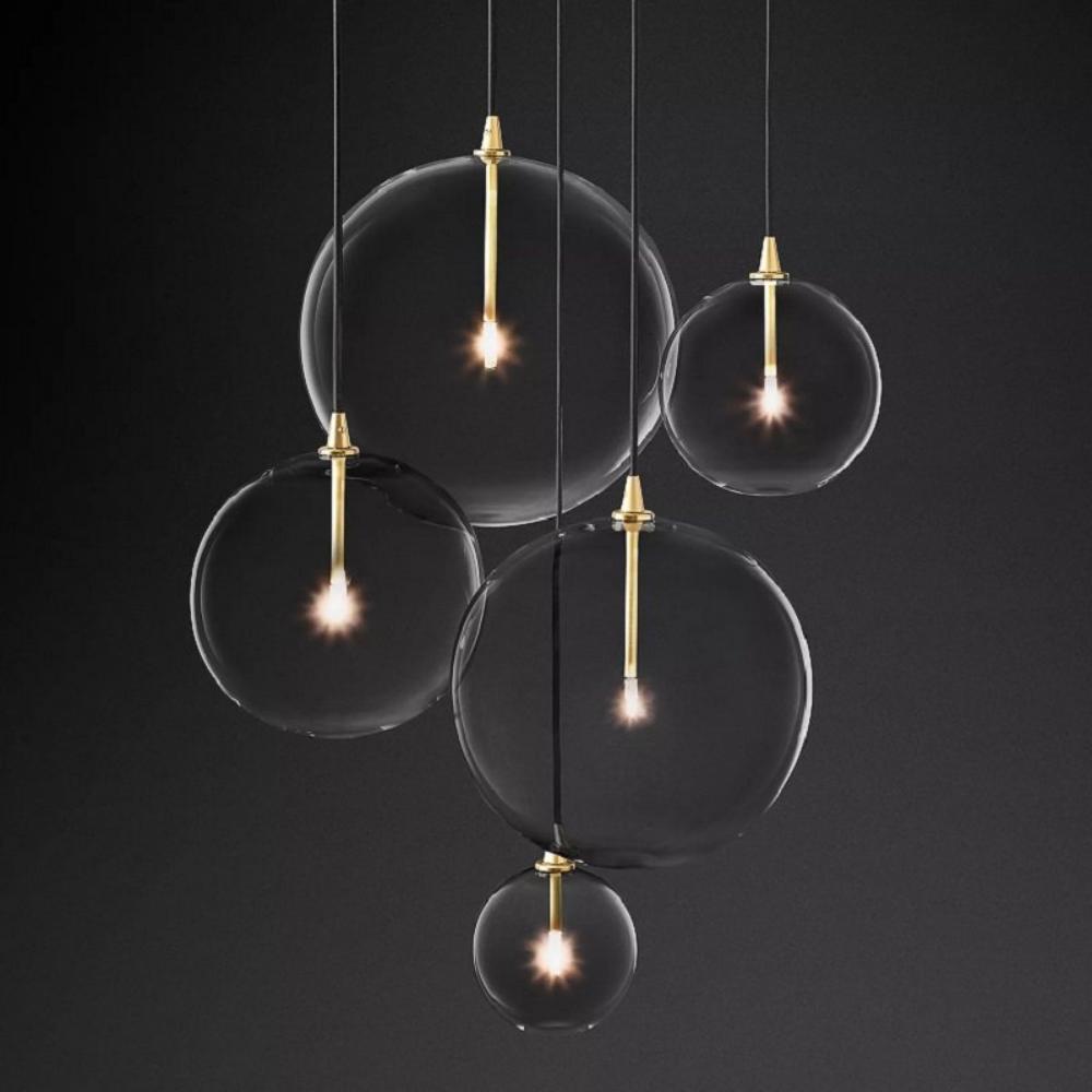 Modern Glass Globe Moving Cluster Chandelier Lighting