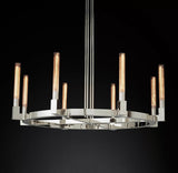 Cannele Linear Candlestick Round Chandelier Lighting 48"