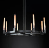 Cannele Linear Candlestick Round Chandelier Lighting 48"