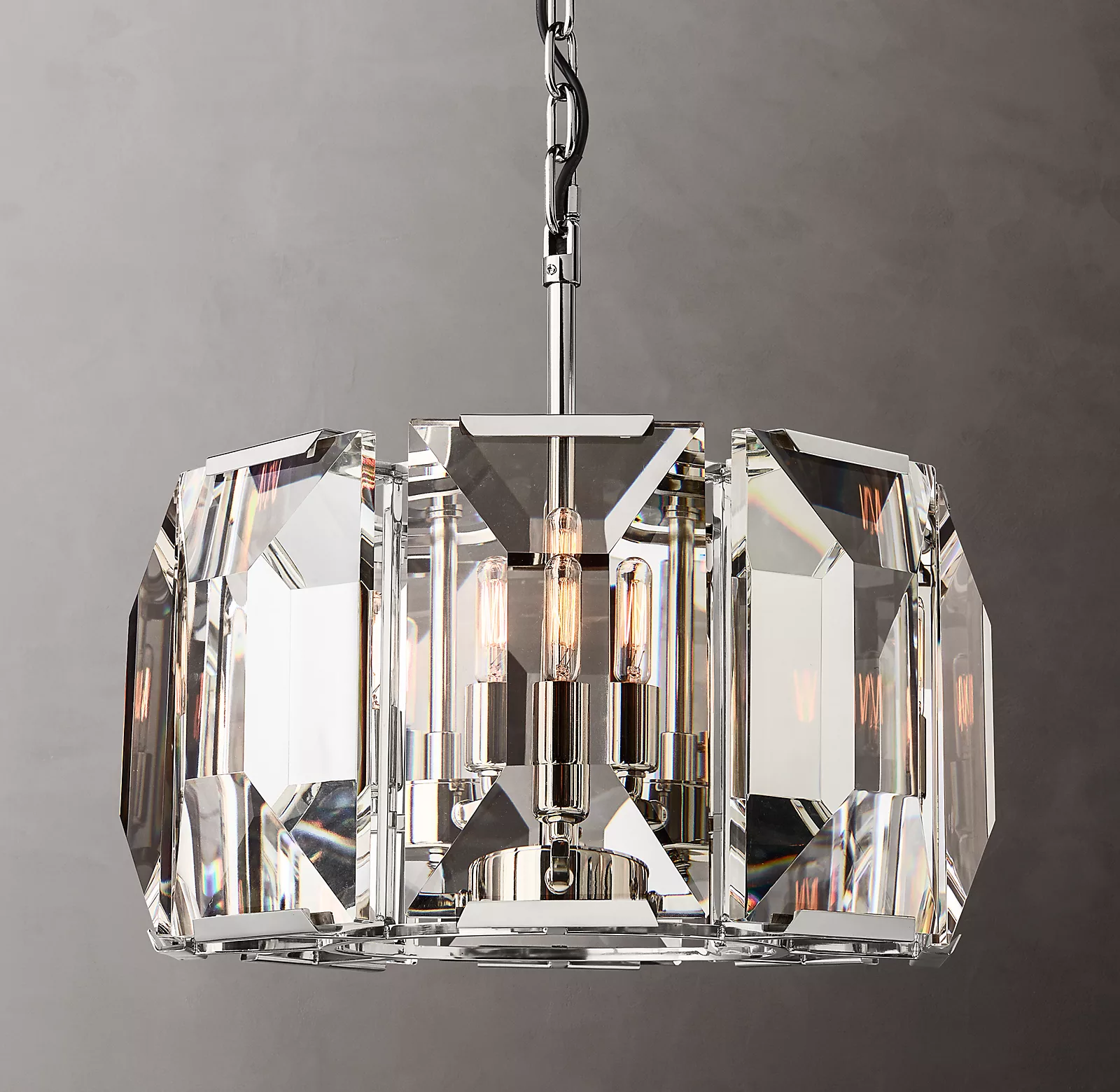 Harlowe Crystal Round Chandelier Lights 19" For Living Room