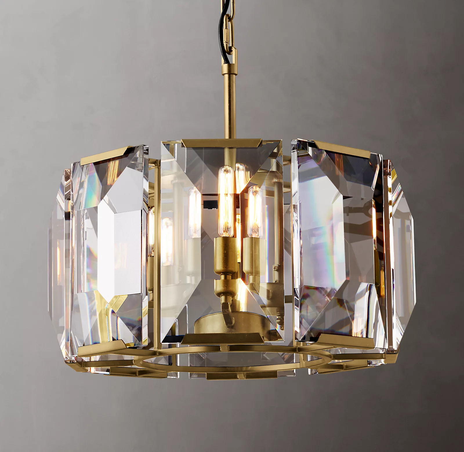 Harlowe Crystal Round Chandelier Lights 19" For Living Room