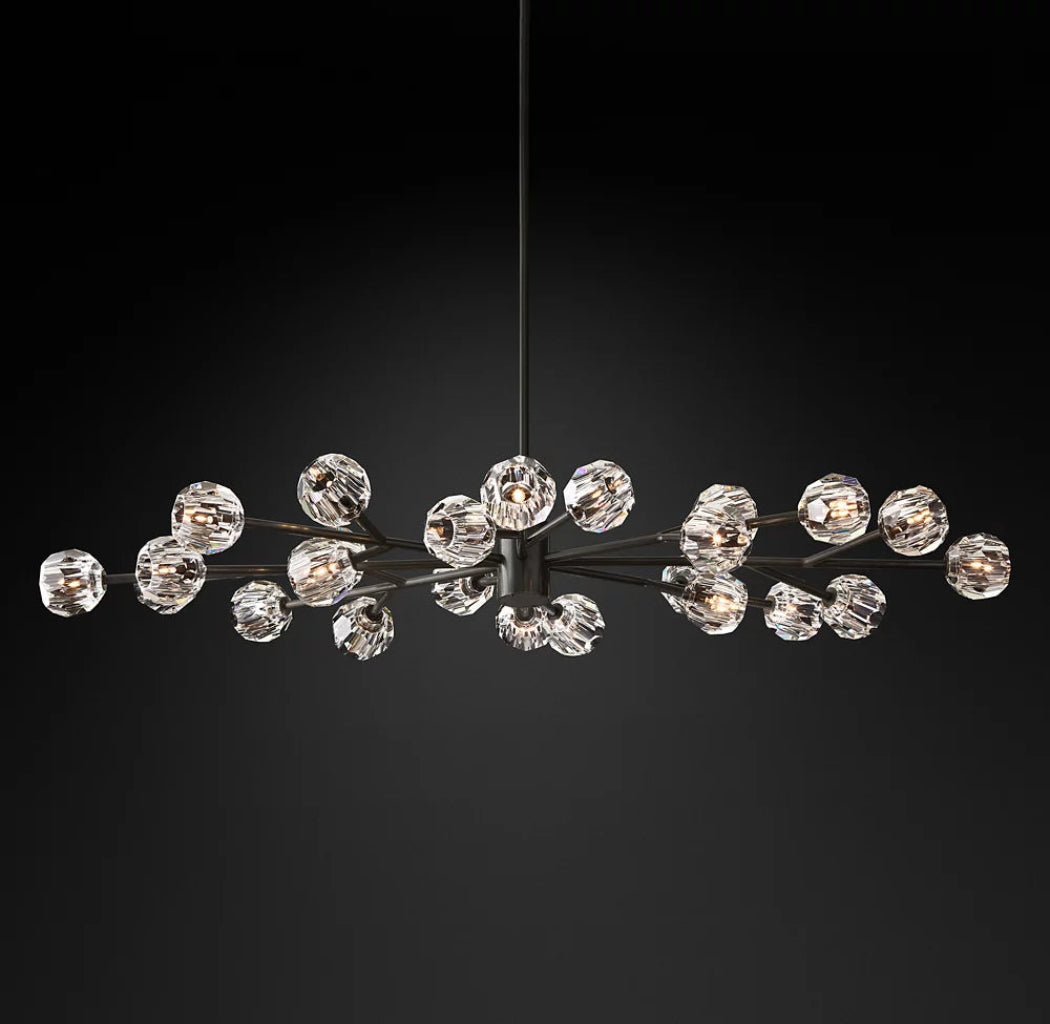 Boule De Crystal Ball Clear Glass Round Chandelier Lights 72"