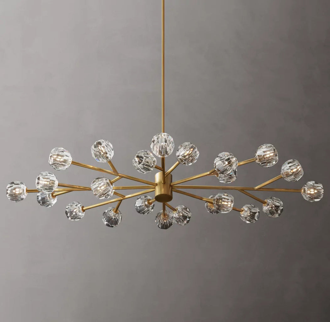 Boule De Crystal Ball Clear Glass Round Chandelier Lights 72"