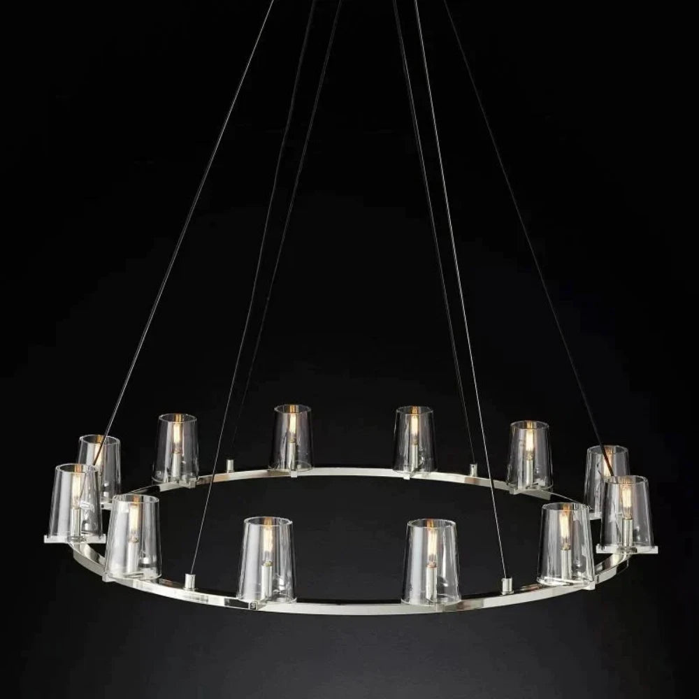 Pauillac Round Modern Chandelier Lights Glass 48"