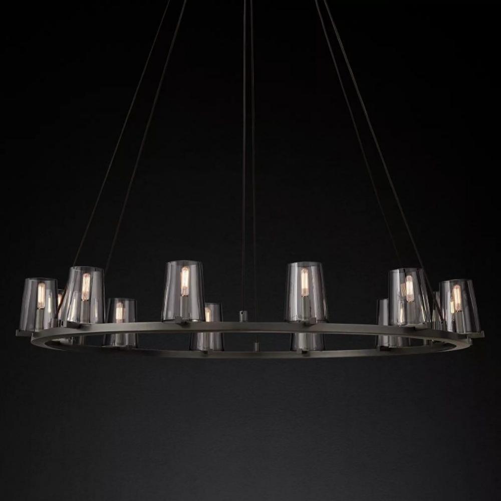 Pauillac Round Modern Chandelier Lights Glass 48"