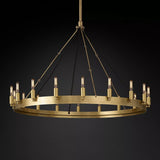 Filament Vintage Round Chandelier Lighting 38" 18-Lights for Living Room