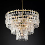 Fabricia Tiered Round Glass Chandelier Light For Hanging, Restaurant