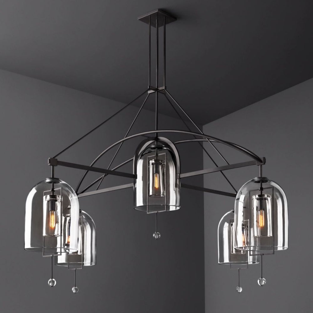 Fulcrum Round Chandelier Lighting 85" - 5 Lights