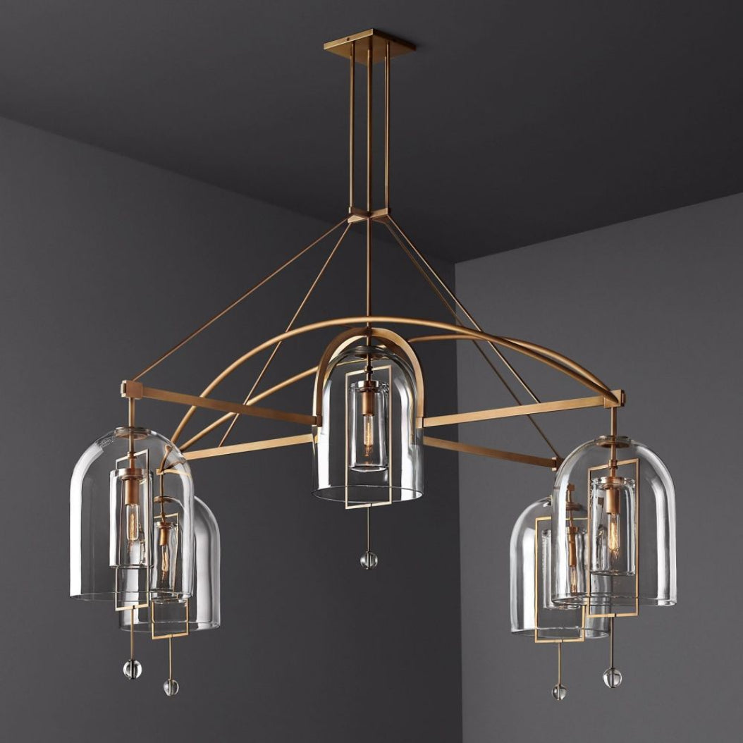 Fulcrum Round Chandelier Lighting 85" - 5 Lights