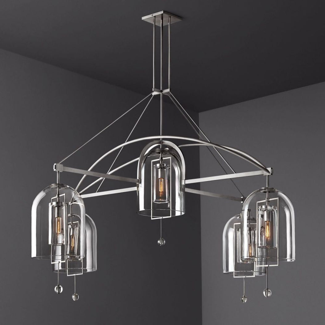 Fulcrum Round Chandelier Lighting 85" - 5 Lights