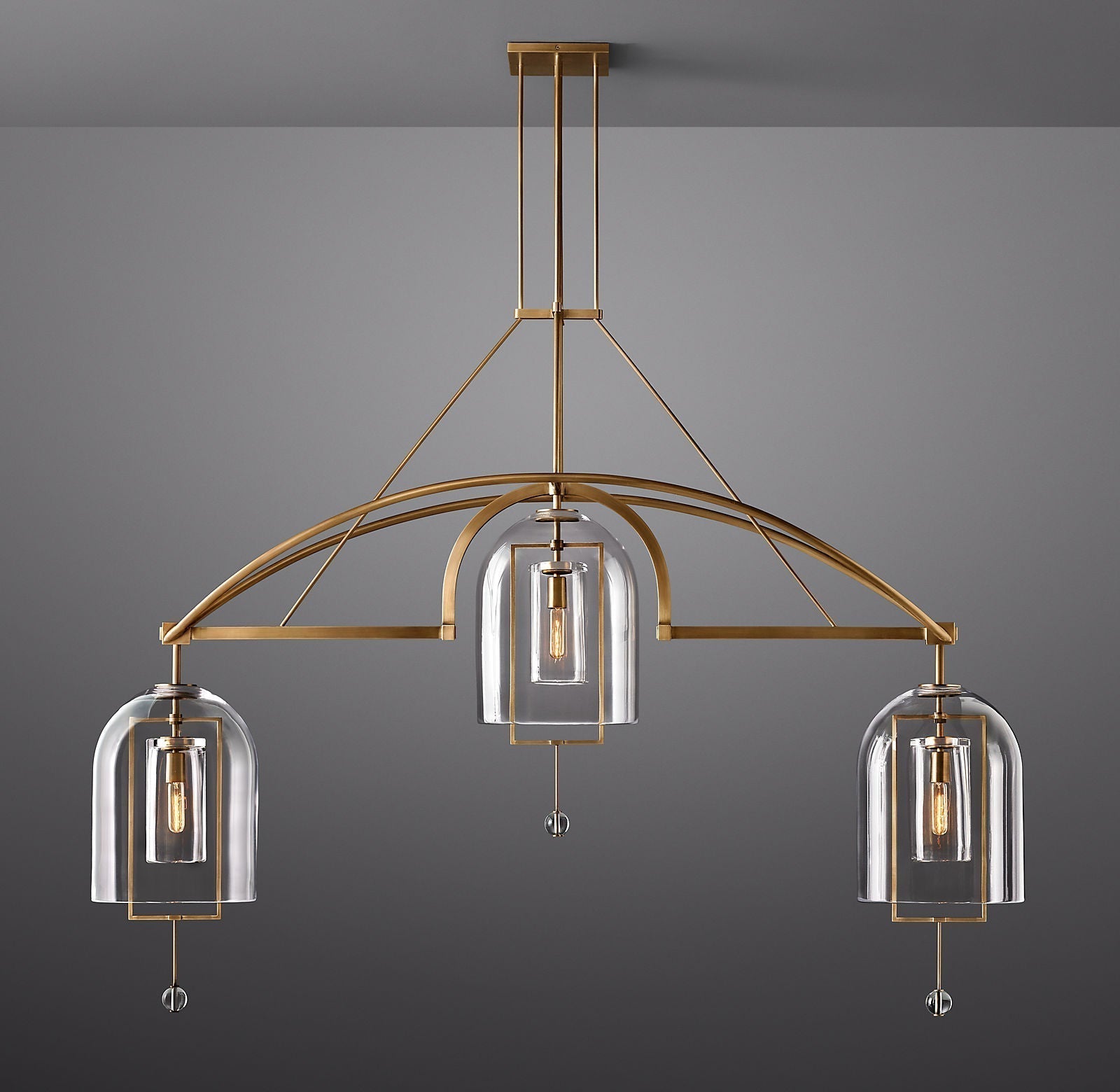 Fulcrum Linear Chandelier Lighting 73" - 3 Lights