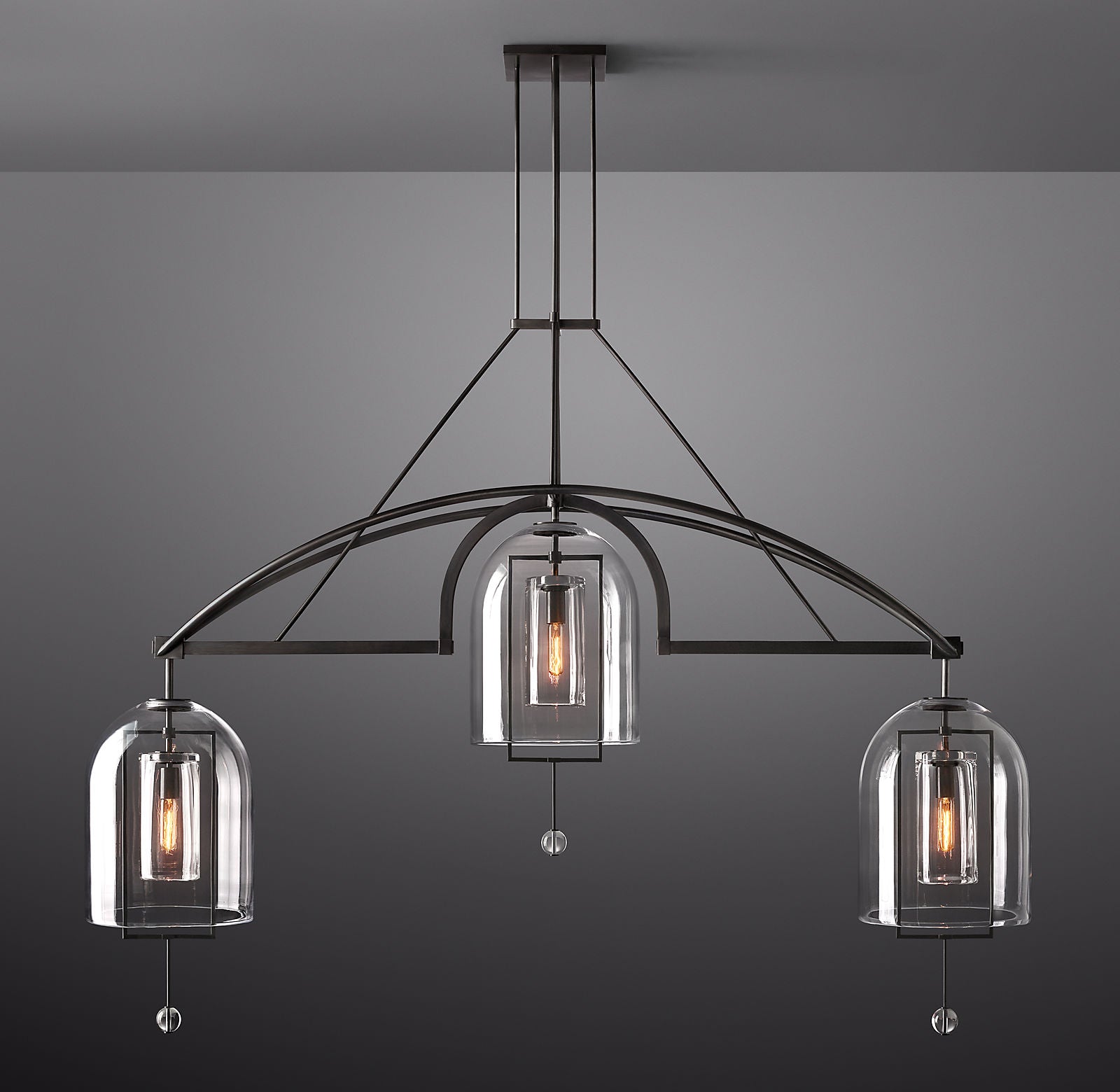 Fulcrum Linear Chandelier Lighting 73" - 3 Lights