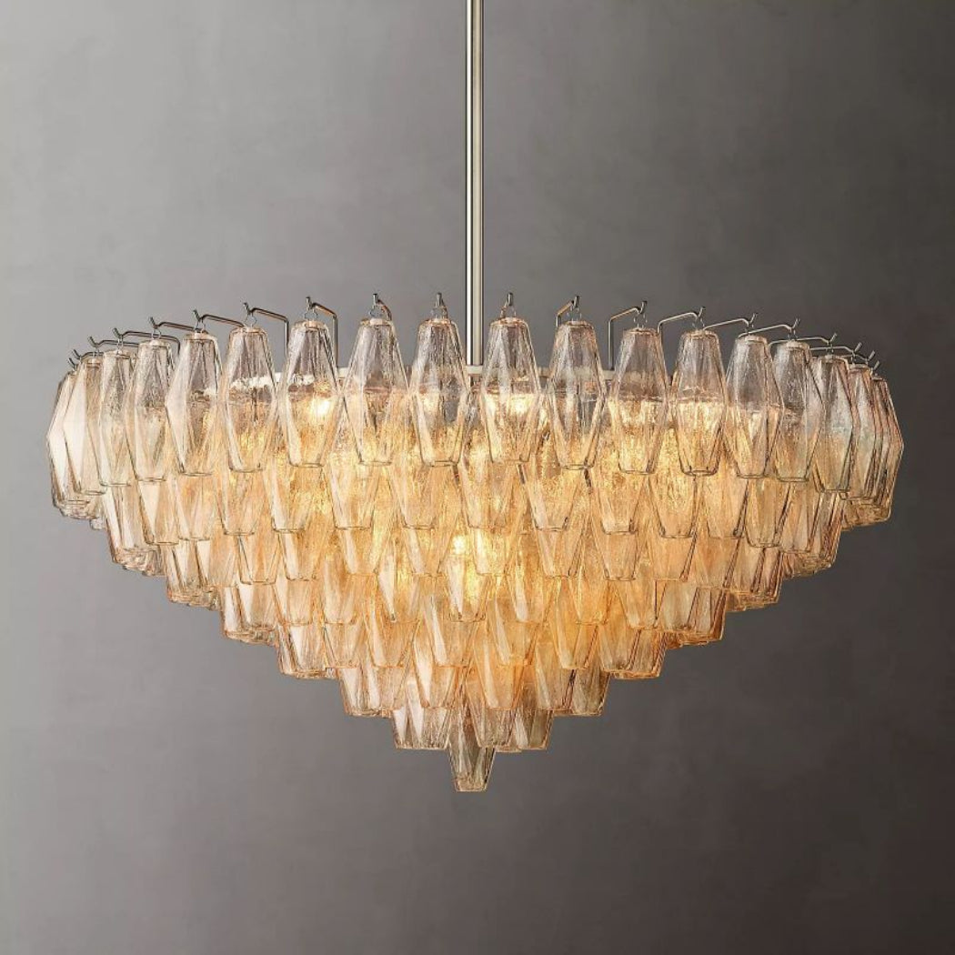 Modern Chiara Clear Glass Tiered Round Chandelier Lighting 37"