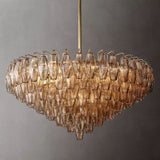 Modern Chiaray Smoke Glass Tiered Round Chandelier Lighting 37"