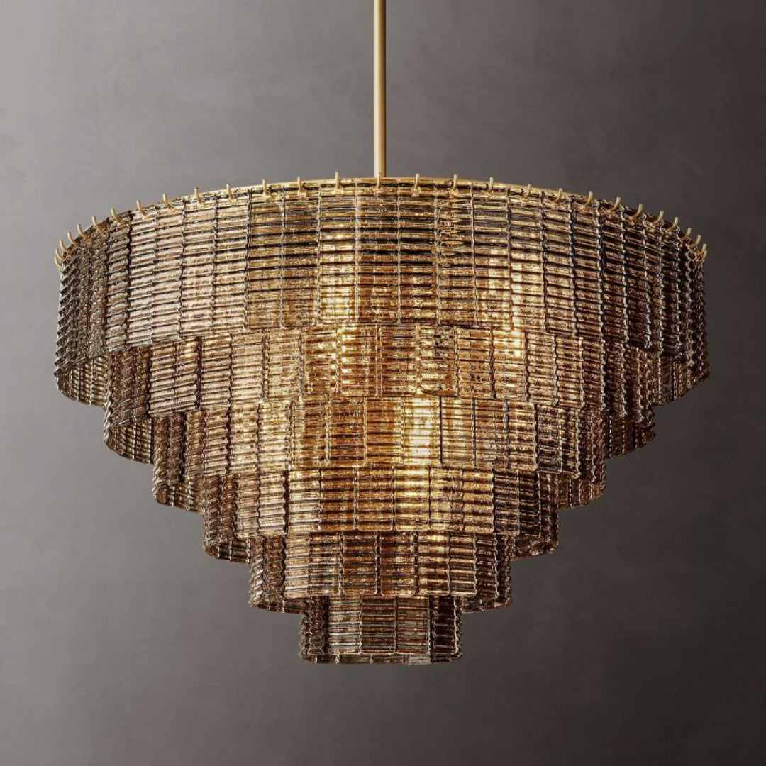 Sirene Clear/Smoke Glass Round Chandelier Lights 41”