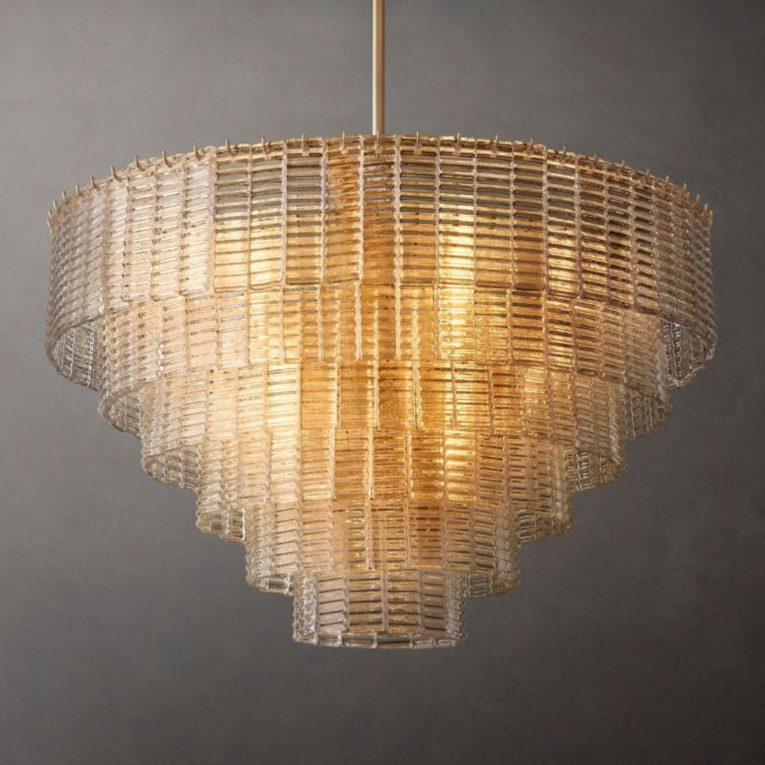 Sirene Clear/Smoke Glass Round Chandelier Lights 41”