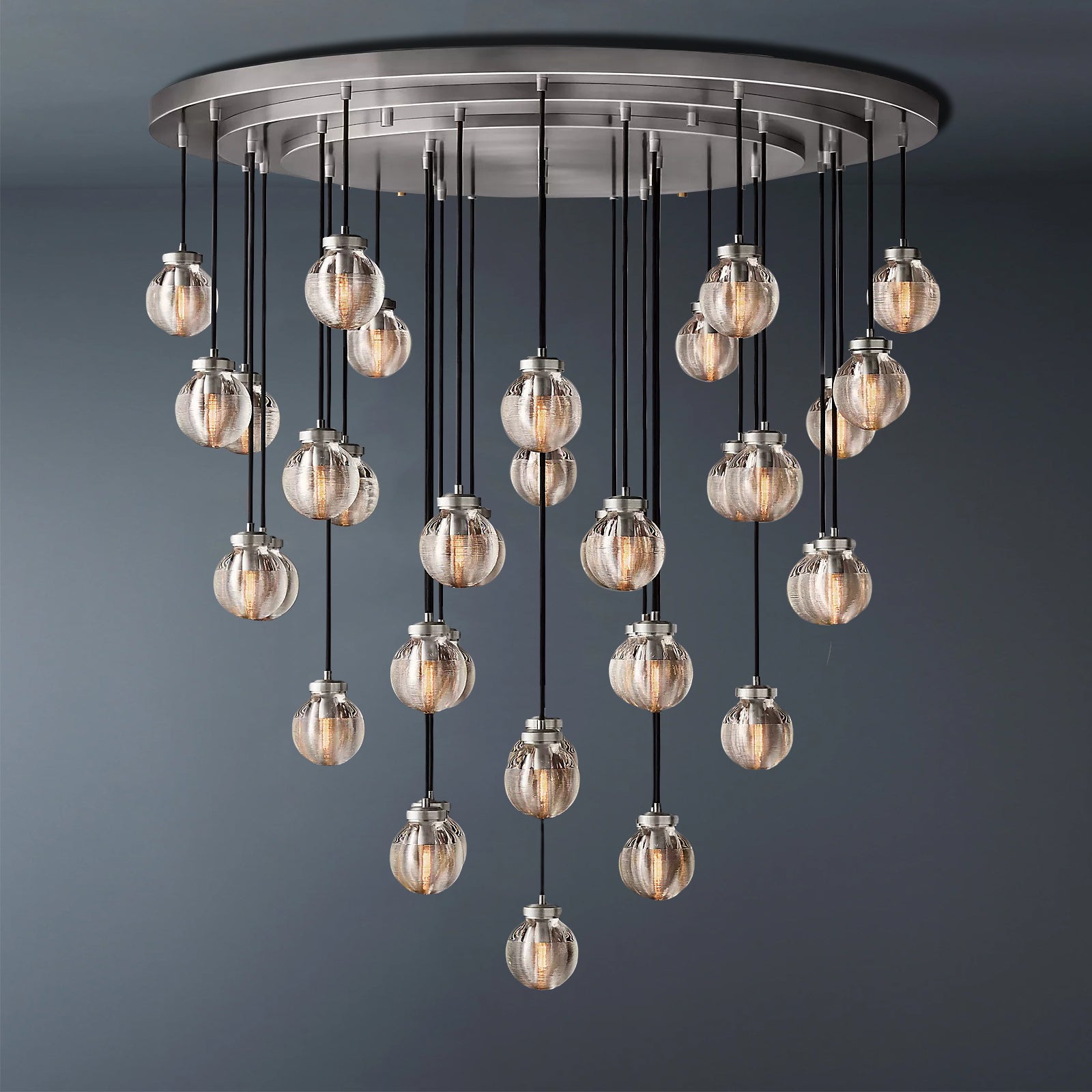 Pearl Round Chandelier 48" Elegant Vintage Ceiling Fixture