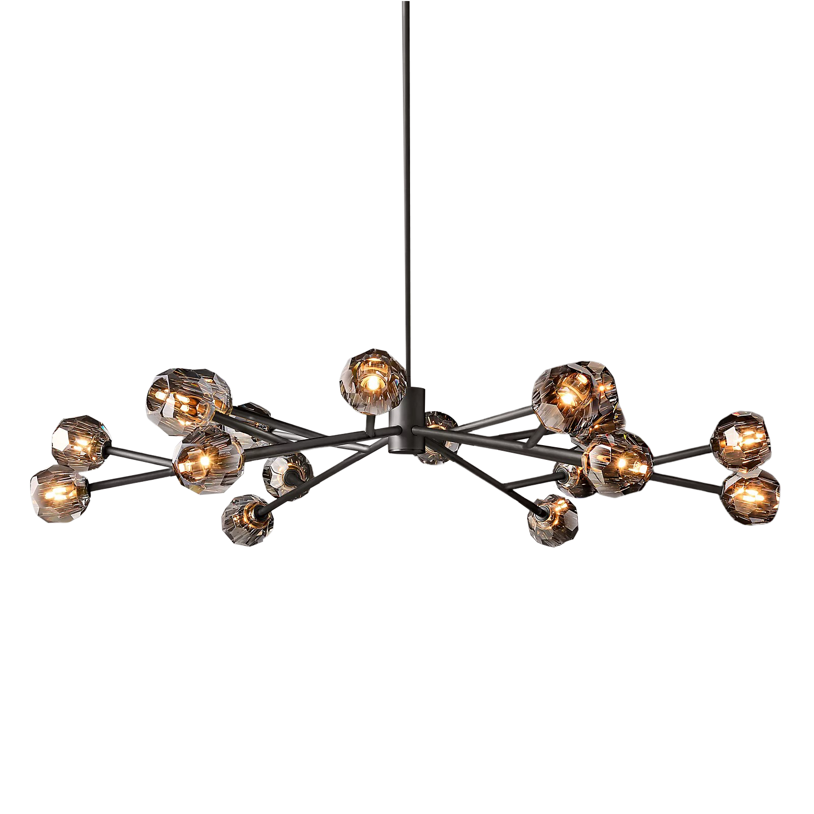 Boule De Cristal Smoke Glass Ball Modern Round Chandelier Lighting 60"