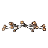 Boule De Cristal Smoke Glass Ball Modern Round Chandelier Lighting 60"