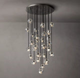 Boule De Cristal Clear Glass Ball Round Cluster Chandelier Lighting 30"