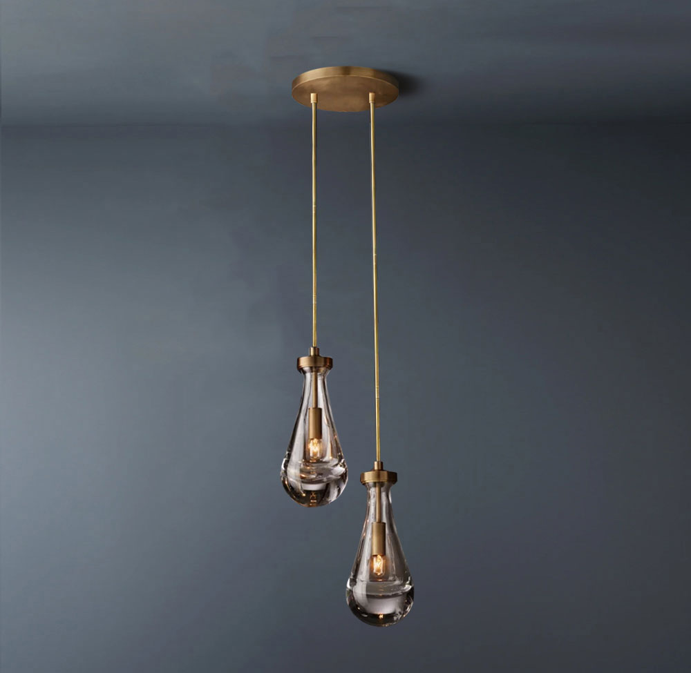 Raindrop Rod Round Chandelier Light 2-Lights