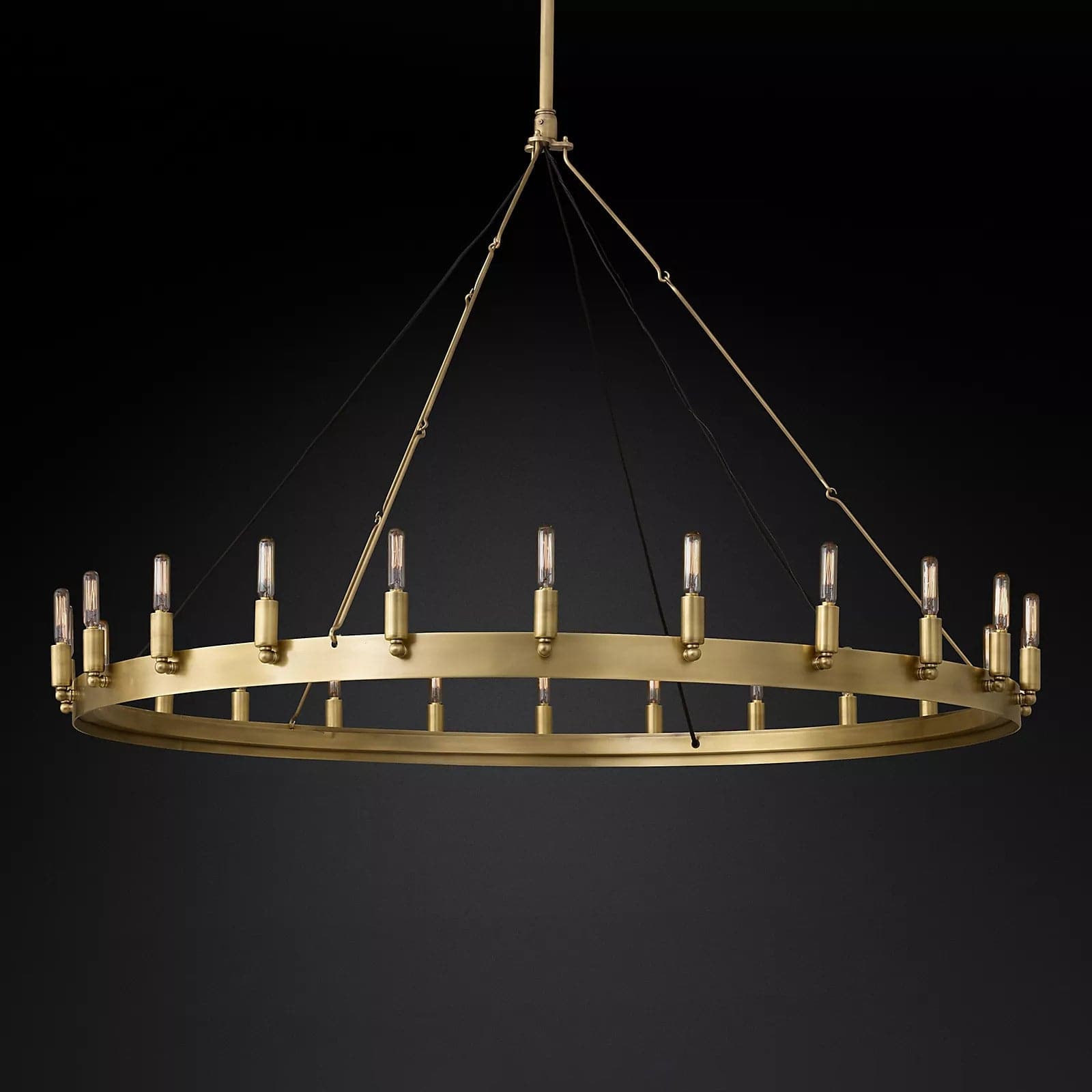 Edison Vintage Round Chandelier 50" 24-Lights for Dining Room