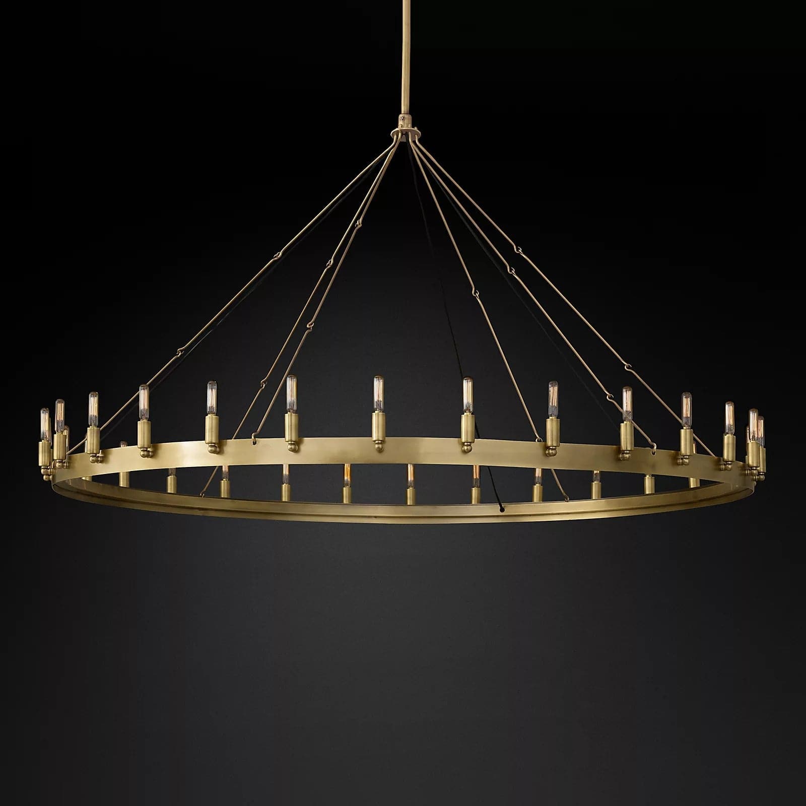 Vintage Edison Round Chandelier Light 63" 30-Lights