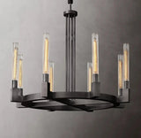 Cannele Linear Candlestick Round Chandelier Lighting 36"