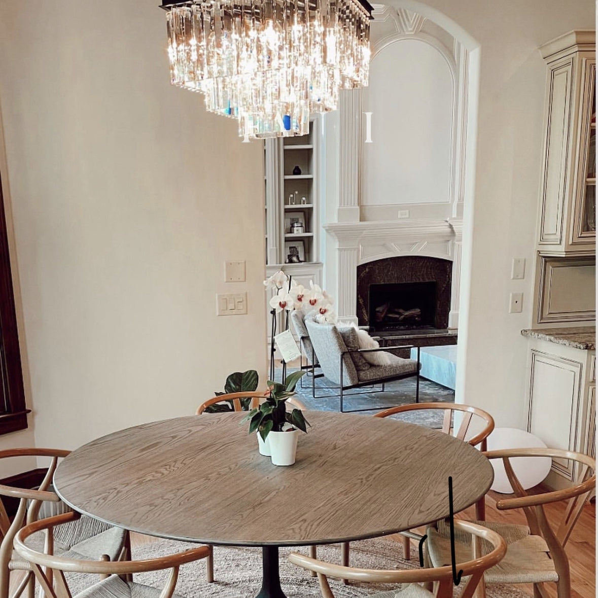 1920s Odeon Crystal Square Chandelier Lighting Fixtures for Dinning Table