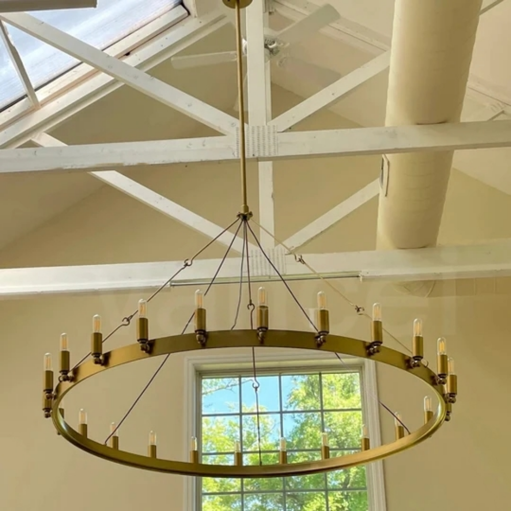 Edison Vintage Round Chandelier 50" 24-Lights for Dining Room