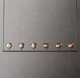 Boule De Cristal Smoke Glass Minimalist Linear Chandelier Lighting 60"