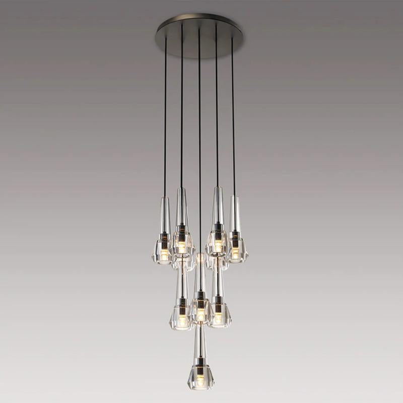 Apollin Round Crystal Chandelier Lights 10-Lights for Living Room