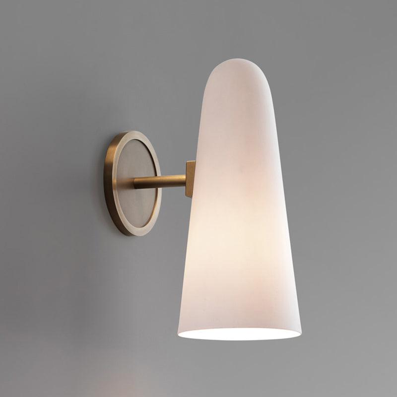 Montfaucon Brass Glass Shade Wall Sconce Light for Living Room