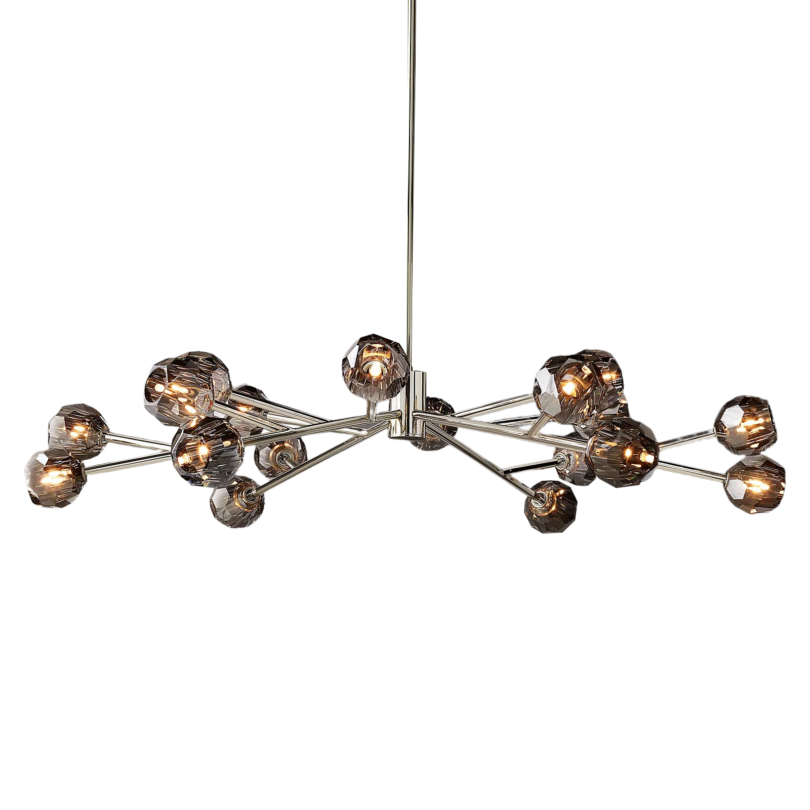 Boule De Cristal Smoke Glass Ball Modern Round Chandelier Lighting 60"