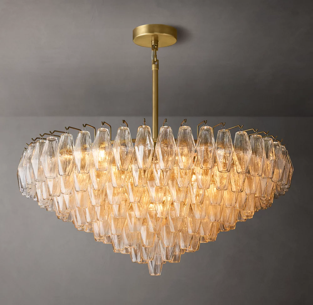 Chiaray Clear Glass Tiered Round Chandelier Lighting For Dinning Room
