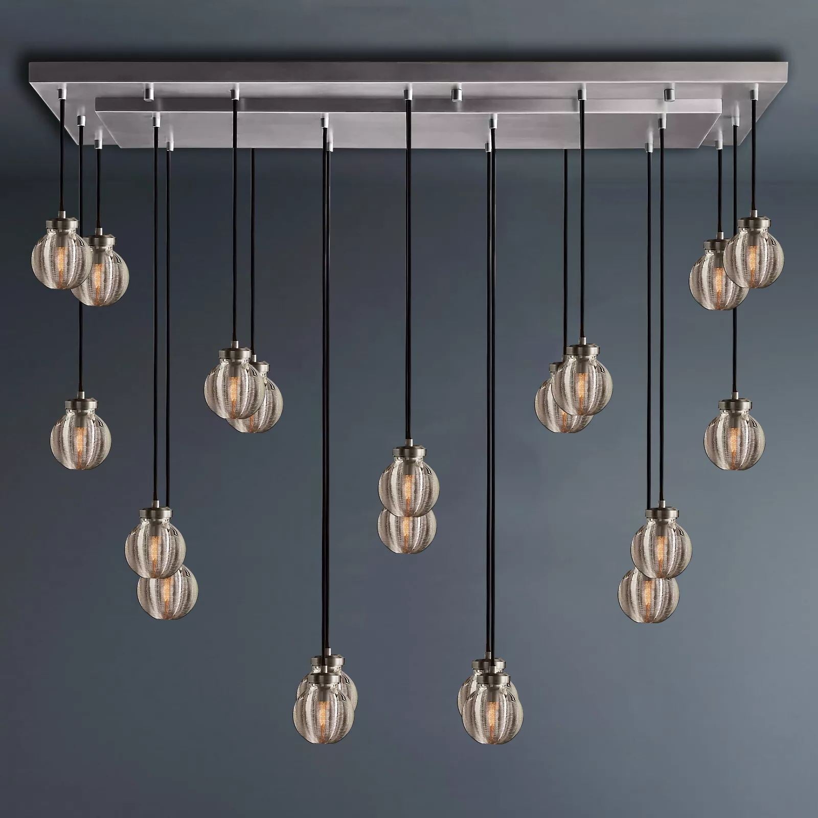 Pearl Linear Chandelier 54" Vintage Living Room Light Fixture