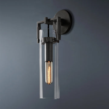 Machinist Glass Cylinder Wall Sconce 15
