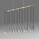 Apollin Linear Crystal Shades Chandelier Lighting for Kitchen Island