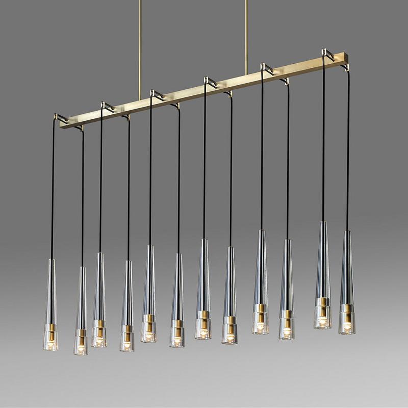 Apollin Linear Crystal Shades Chandelier Lighting for Kitchen Island