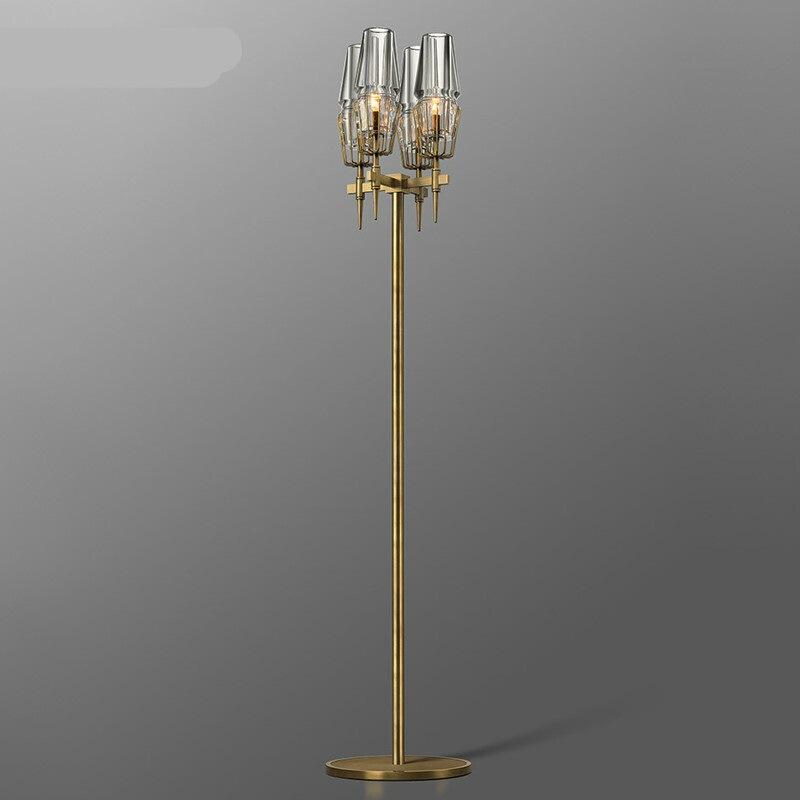Chaillot Glass Brass Floor Lamp Light for Living Room