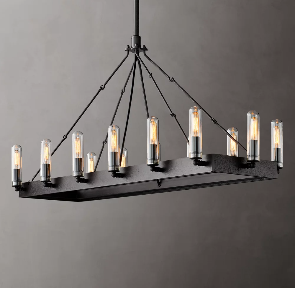 Camino Vintage Rectangular Chandelier for Living Room