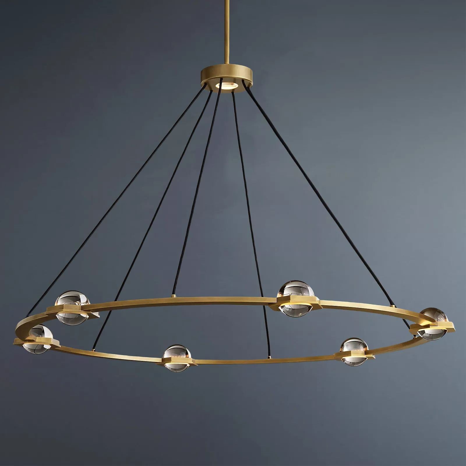 Éclatant Vintage Round Chandelier Lights 48"