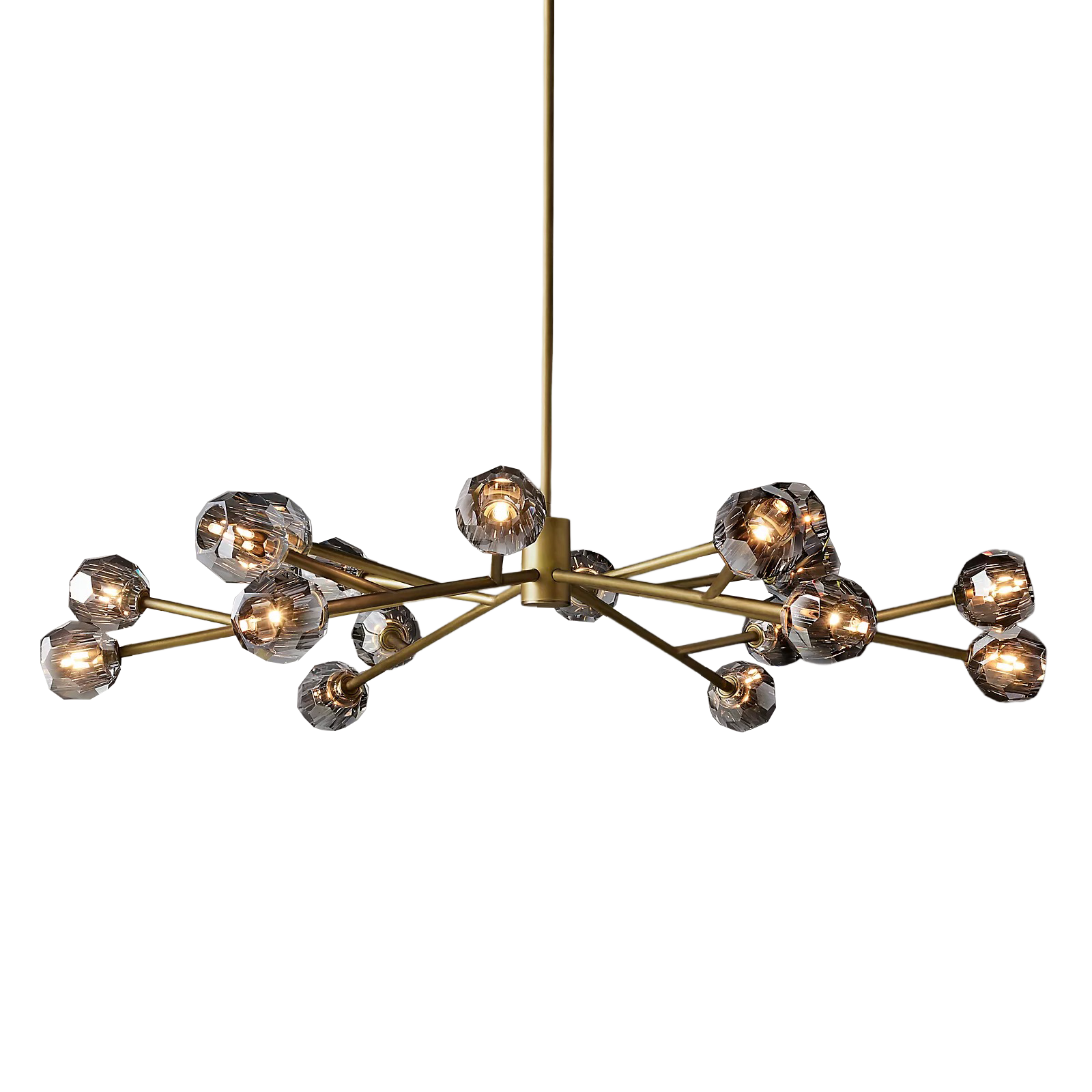 Boule De Cristal Smoke Glass Ball Modern Round Chandelier Lighting 60"