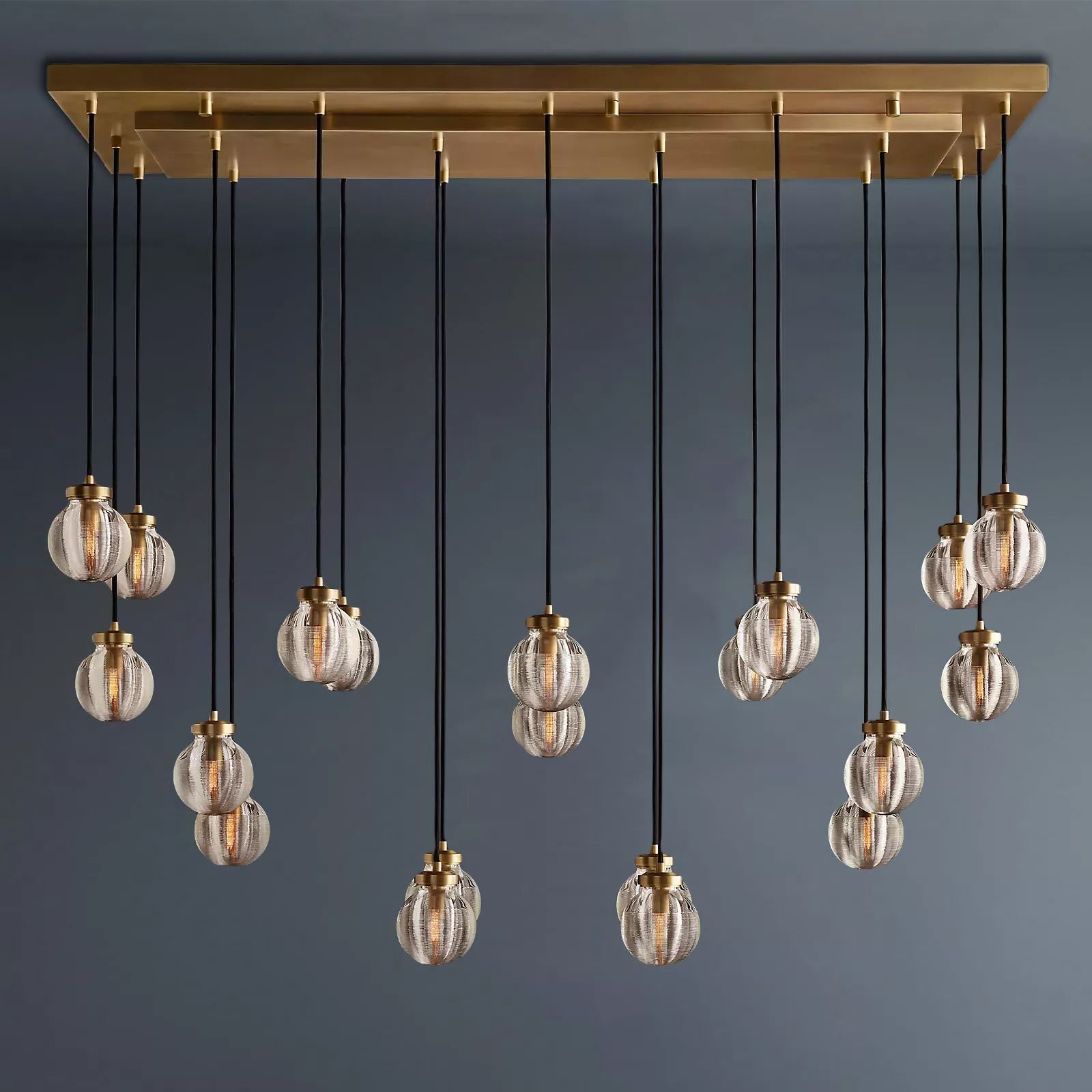 Pearl Linear Chandelier 54" Vintage Living Room Light Fixture