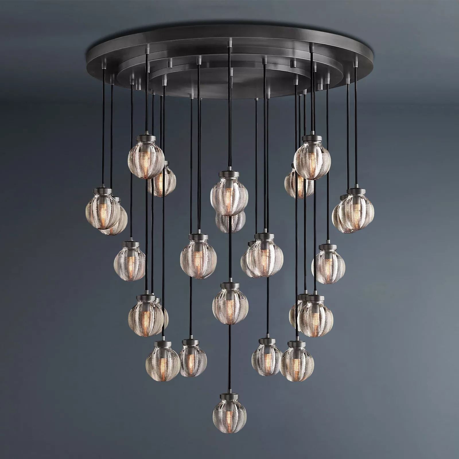 Pearl Round Chandelier 38" Classic Vintage Ceiling Lighting