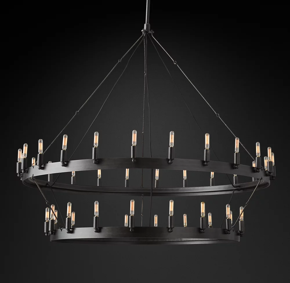 Camino Vintage Filament Two-Tier Chandelier 50"