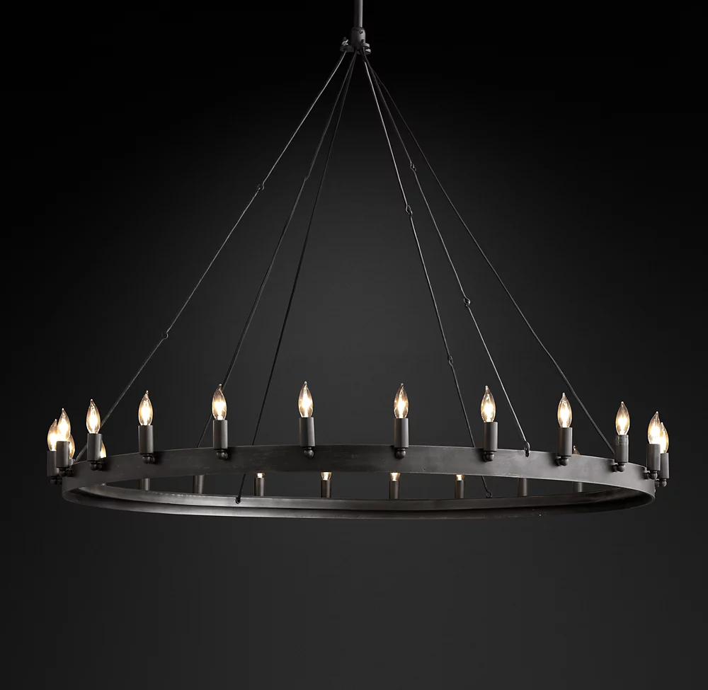 Camino Vintage Candelabra Round Chandelier for Living Room