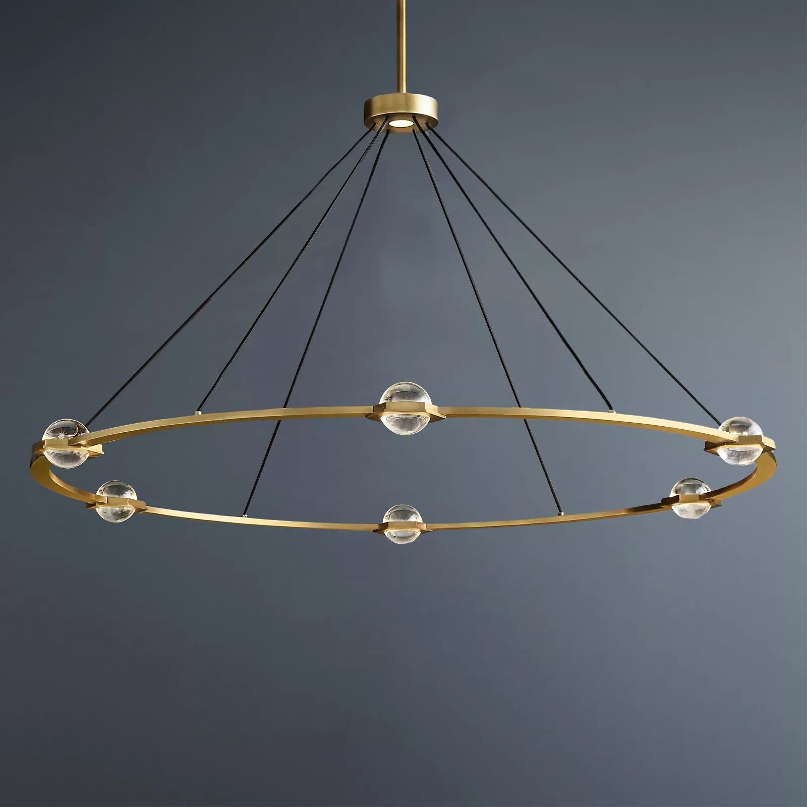 Éclatant Vintage Round Chandelier Lights 60"